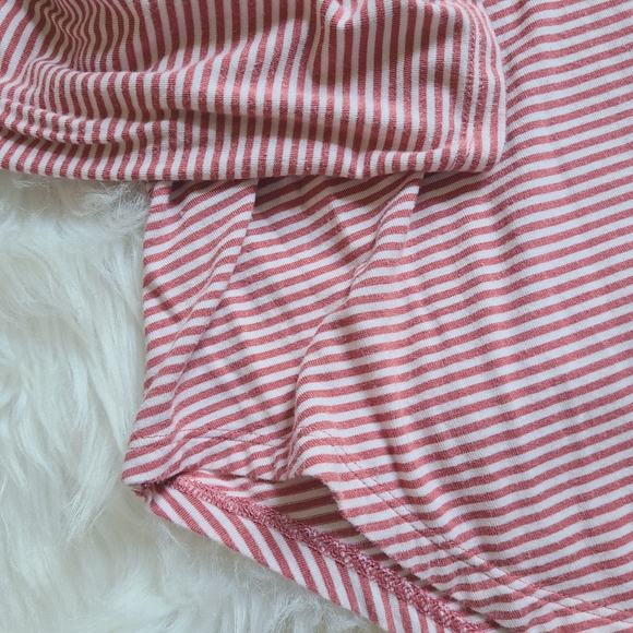 Old Navy Striped Pink And White V-Neck Long Sleeve Top - Picture 10 of 13